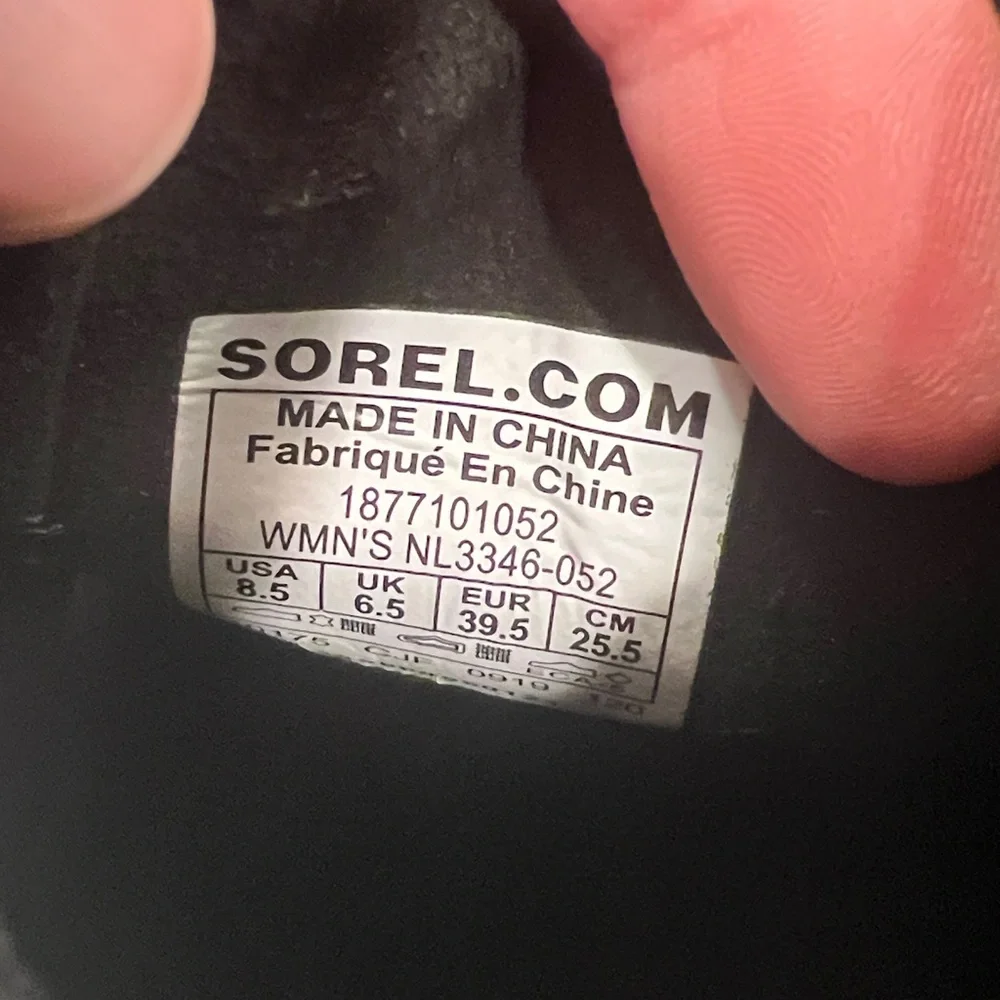 SOREL Joan of Arctic Wedge II NL3346 Leather Ankle Bootie Black Women’s Size 8.5 - Picture 13 of 13